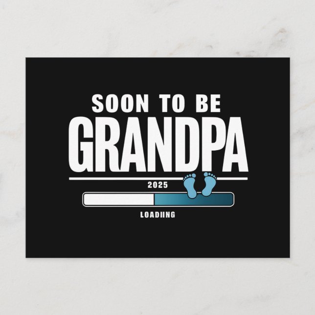 Postal Abuelo Pronto a Ser EST. 2025 Nuevo Abuelo  (Anverso)