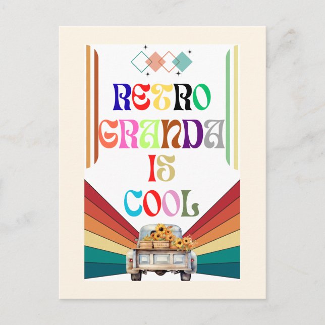 Postal Abuelo Retro Es Genial (Anverso)