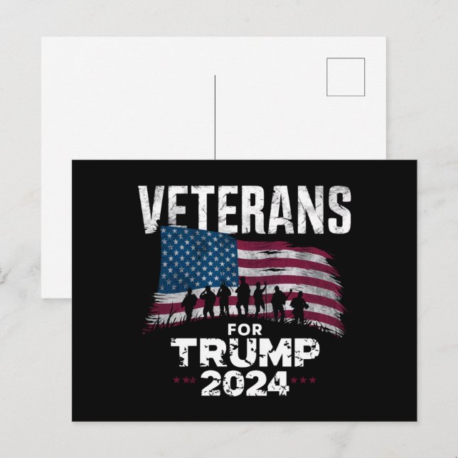 Postal Abuelo Veteranos Por Trump 2024 Bandera Americana  (Anverso / Reverso)