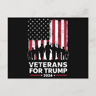 Postal Abuelo Veteranos Por Trump 2024 Bandera Americana