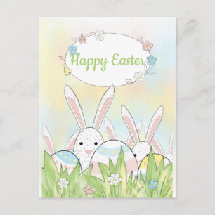 Postal Abundancia linda de Pascua y huevos