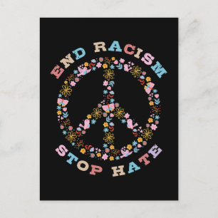 Postal Acabar con el racismo para el odio