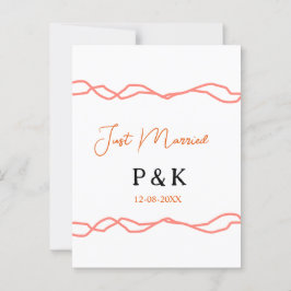 Postal Acabo de casar añadir pareja de nombre de fecha ro