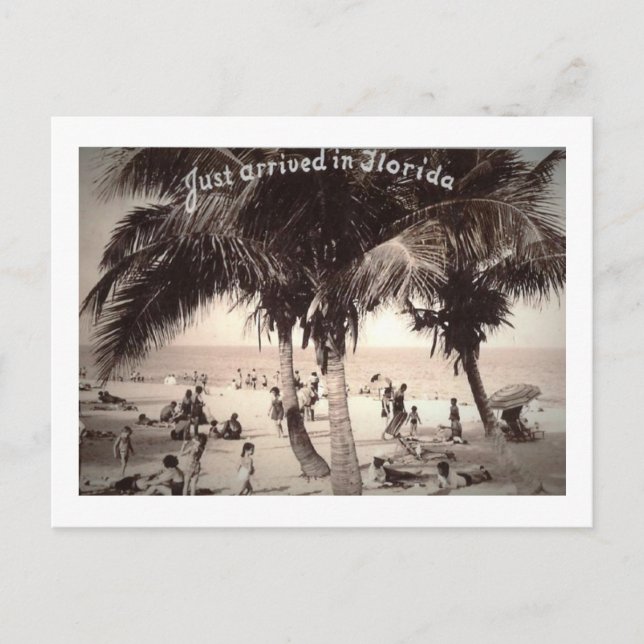 Postal ¡Acabo de llegar a Florida! Vintage (Anverso)