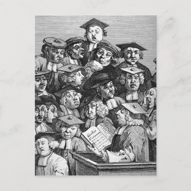 Postal Académicos en una conferencia, 20 de enero de 1736 (Anverso)