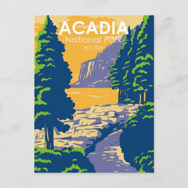 Postal Acadia National Park Bar Harbour Ocean Path Maine (Anverso)