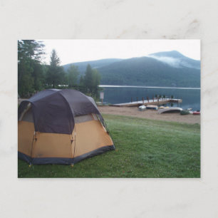 Postal Acampada en el lago Blue Mountain en los Adirondac