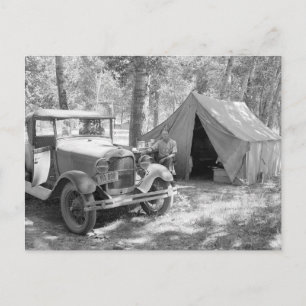 Postal Acampando en el Valle Yakima, 1936