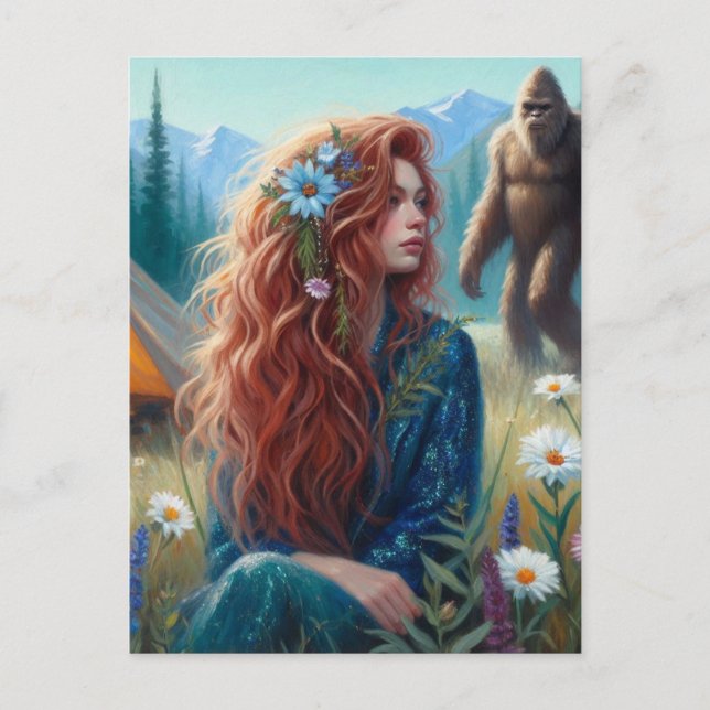 Postal Acampar en la pradera con Sasquatch (Anverso)