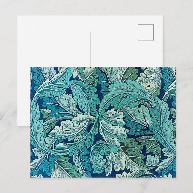 Postal Acanthus Green, William Morris (Anverso / Reverso)