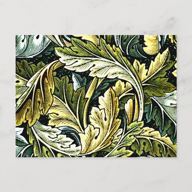Postal Acanthus, patrón popular de William Morris, (Anverso)