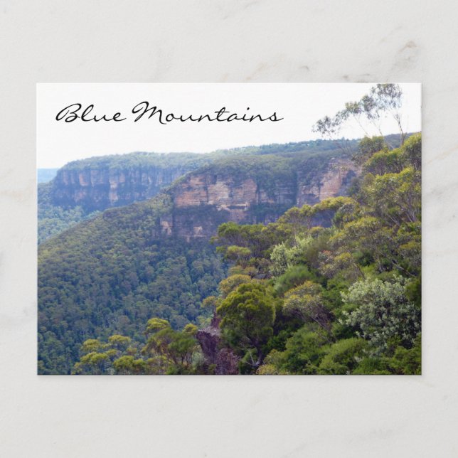 Postal acantilado de las montañas azules (Anverso)