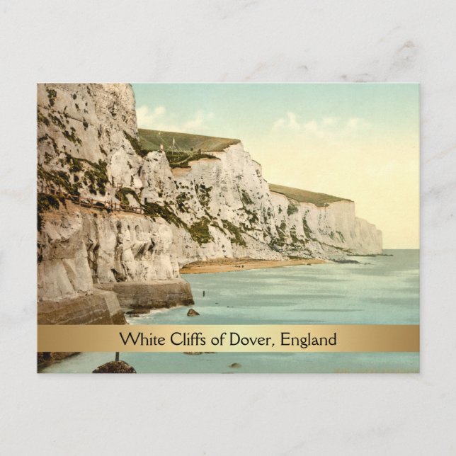 Postal Acantilados blancos de Dover, Kent, Inglaterra (Anverso)