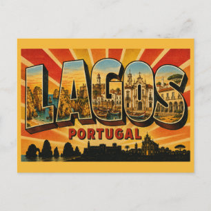 Postal Acantilados costeros de Lagos Portugal