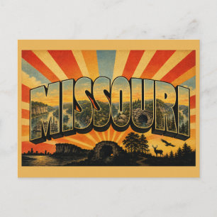 Postal Acantilados Cuevas Bosques Arte Ríos de Missouri