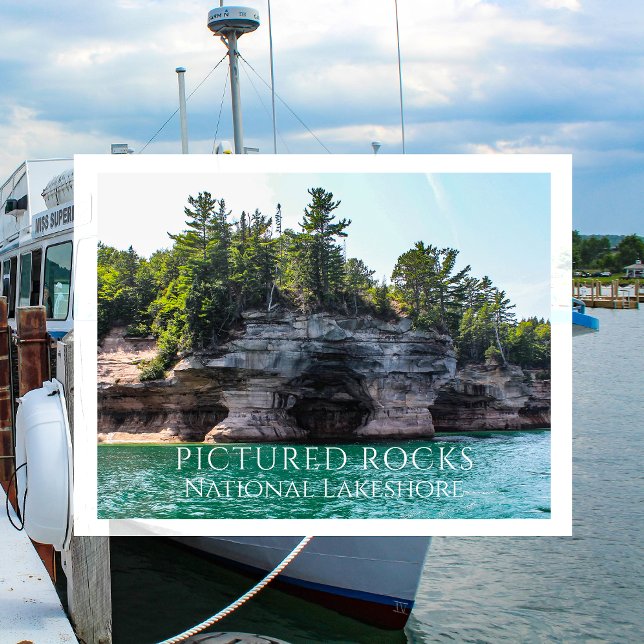 Postal Acantilados, Cuevas, Lago Superior, Pictured Rocks (Subido por el creador)