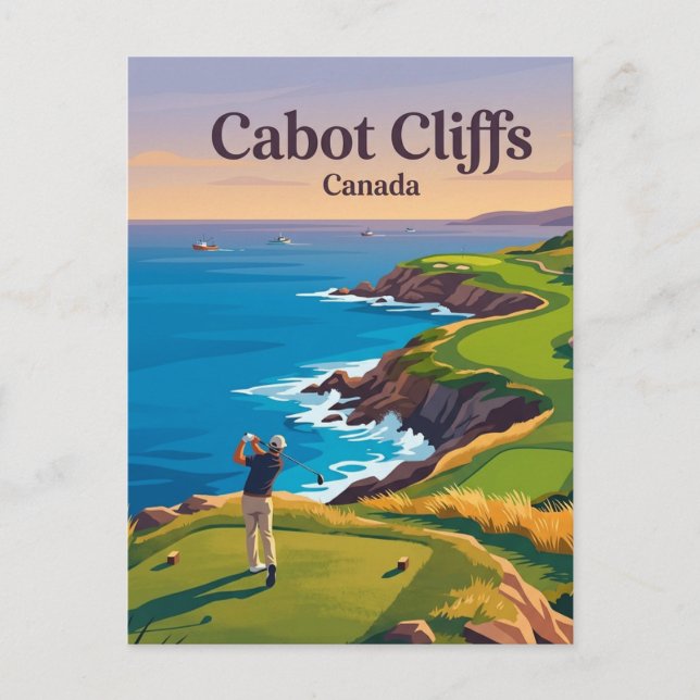Postal Acantilados de Cabot Canadá (Anverso)