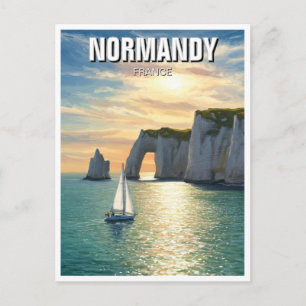 Postal Acantilados de Étretat en Normandía Francia