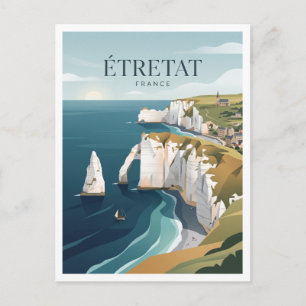 Postal Acantilados de Étretat Francia