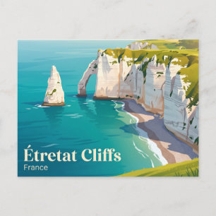 Postal Acantilados de Étretat, Normandía Francia