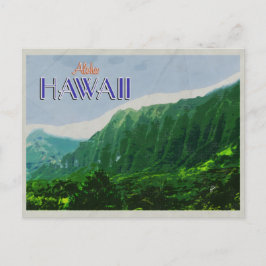 Postal Acantilados de Hawaii Poster de Viajes Vintage