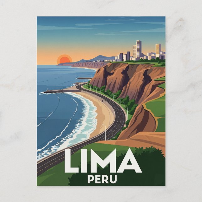 Postal Acantilados de Lima Viaje Perú (Anverso)