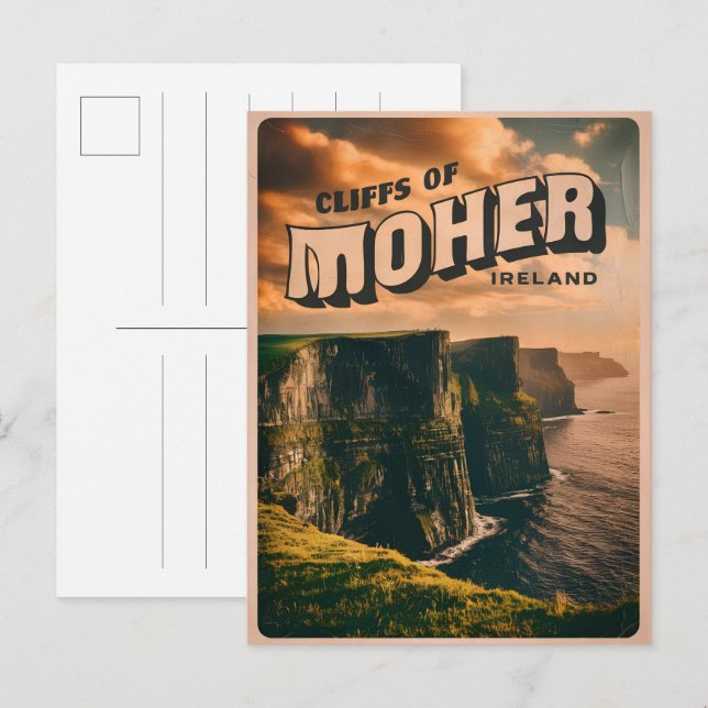 Postal Acantilados de madres de época, Regalos Naturales  (Anverso / Reverso)
