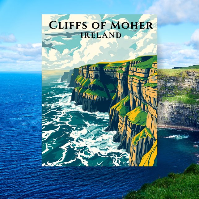 Postal Acantilados de Moher Ireland Wild Atlantic Way (Cliffs of Moher Ireland Wild Atlantic Way Postcard
)