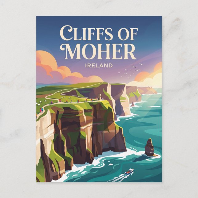 Postal Acantilados de Moher Irlanda (Anverso)