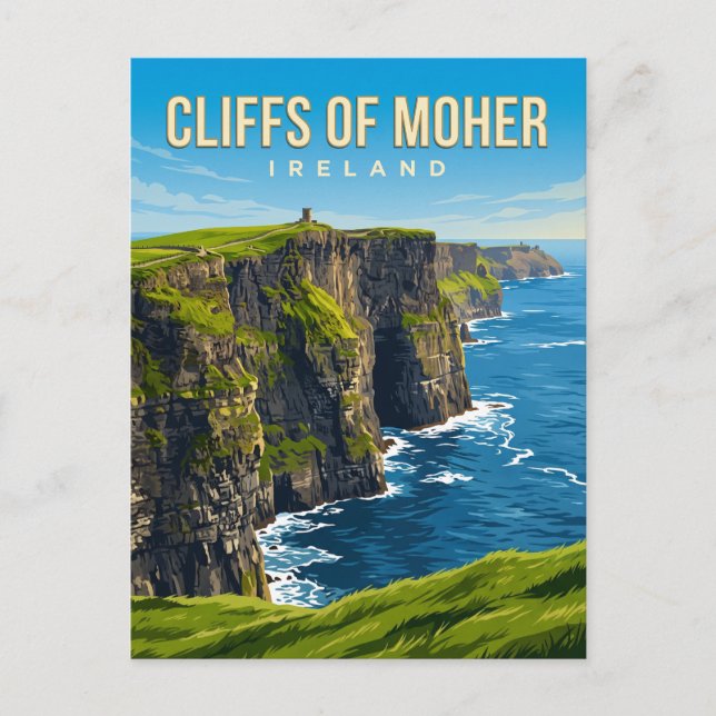 Postal Acantilados de Moher Irlanda (Anverso)