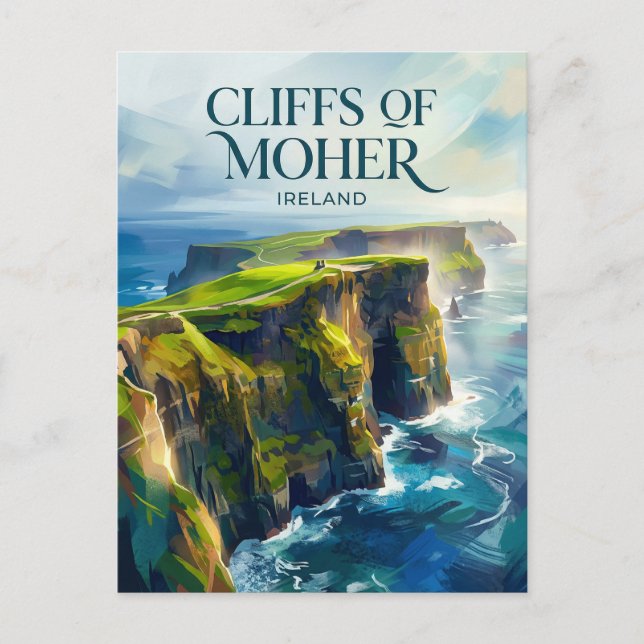 Postal Acantilados de Moher Irlanda (Anverso)