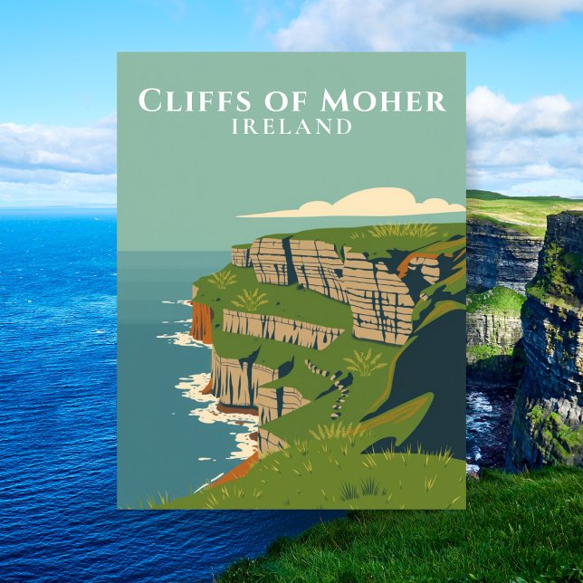Postal Acantilados de Moher Paisaje Irlanda Viaje  (Cliffs of Moher Scenic Ireland Travel Postcard
)