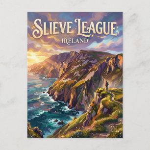 Postal Acantilados de Slieve League Irlanda