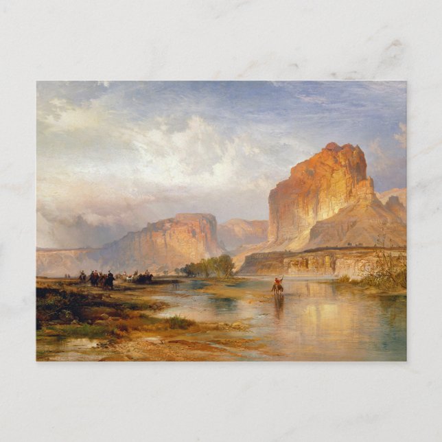 Postal Acantilados moranos de pintura de río verde (Anverso)