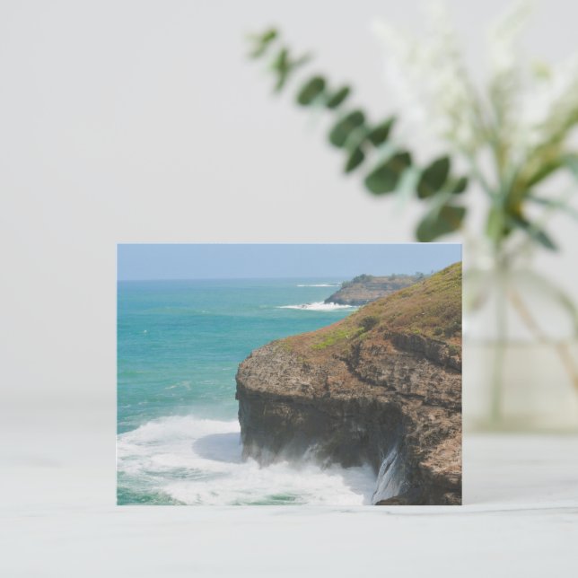Postal Acantilados oceánicos en Kilauea Kauai (Anverso de pie)
