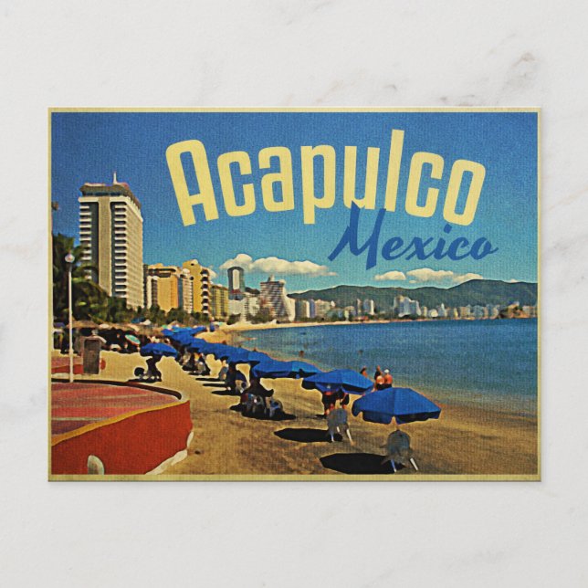 Postal Acapulco México Viajes de época (Anverso)