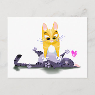 Postal ACARICIA A LOS GATITOS DE LAS FOSAS - Arte de Jeff