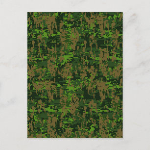 Postal Accent Decor Camuflaje Digital Estilo Bosque