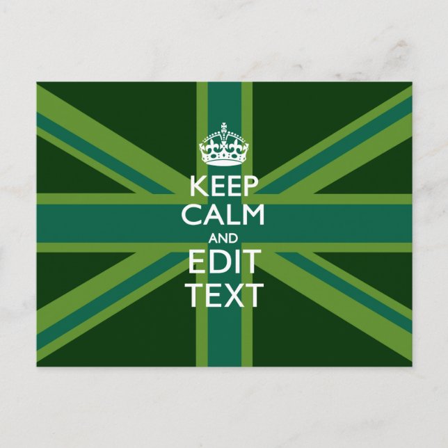 Postal Accent Green Keep Calle Y Your Text Union Jack (Anverso)