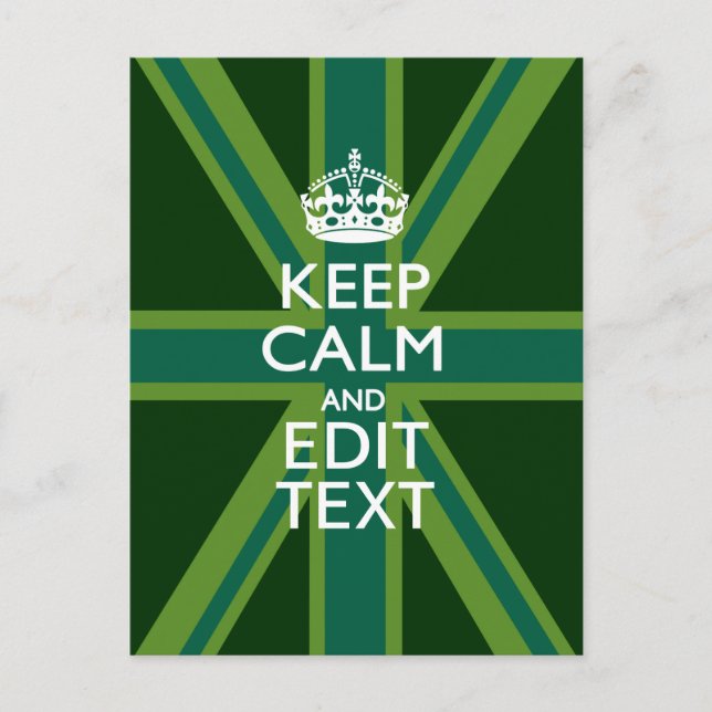 Postal Accent Green Keep Calle Y Your Text Union Jack (Anverso)