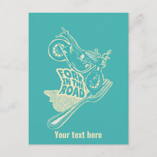 Postal Accidente de la bifurcación en la motocicleta