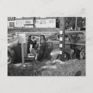 Postal Accidente de tráfico, Los Ángeles, 1951 Vintage