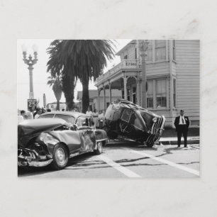 Postal Accidente, Santa Mónica, 1951 Vintage