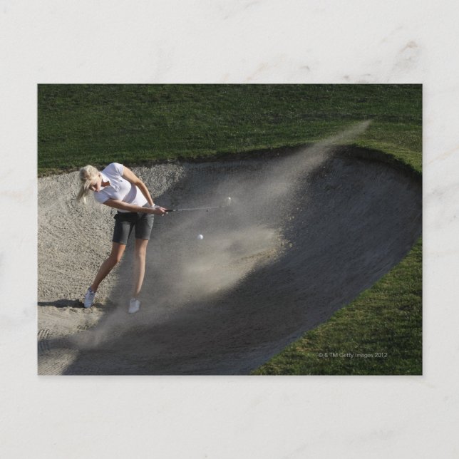 Postal Acción del bunker de golf (Anverso)