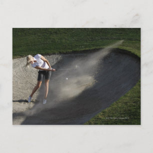 Postal Acción del bunker de golf