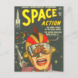 Postal ACCIÓN ESPACIAL Guay Vintage Comic Book Cover Art