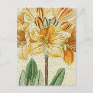 Postal Aceite de flores de época pintado amarillo