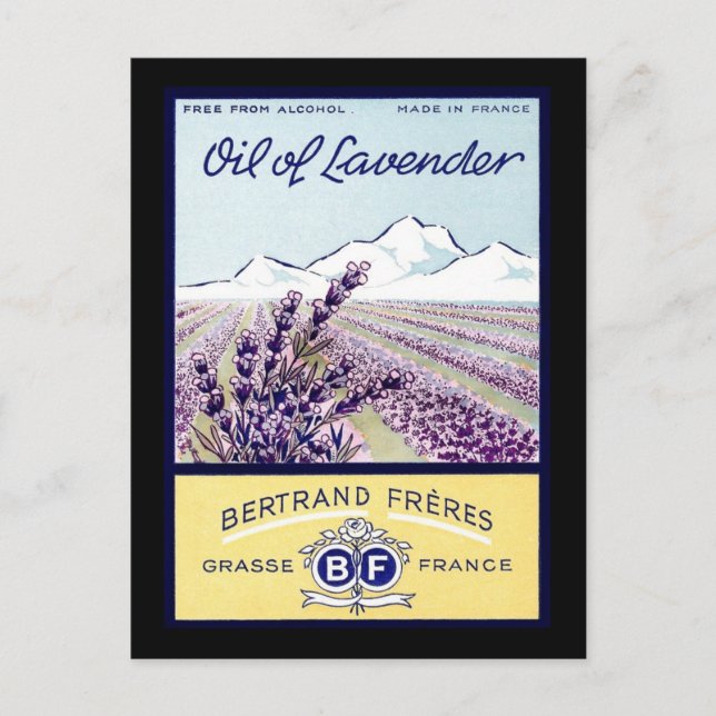 Postal Aceite de lavanda - Grasse Francia (Anverso)