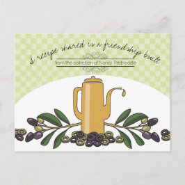 Postal aceite de oliva puede aceitunas cocinar libro de c