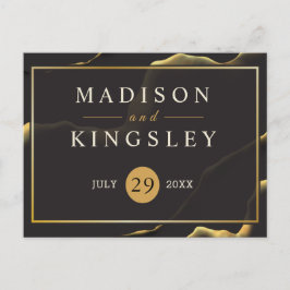 Postal Aceite de tinta negro y 💡 dorado moderno abstract